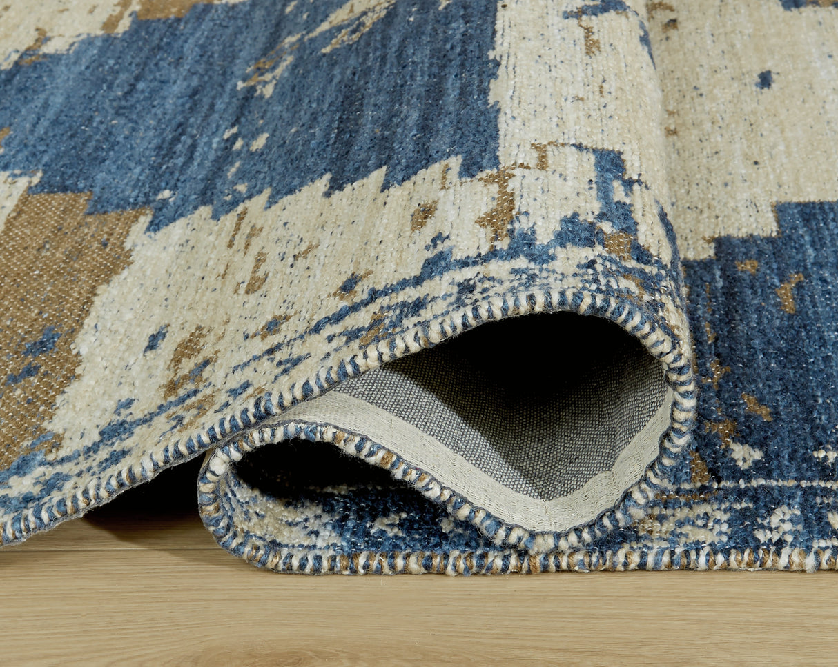 Varnler Blue/Brown/Tan Extra Large Rug by ASHLEY FURNITURE at Eve Furniture