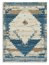 Varnler Blue/Brown/Tan Large Rug by Ashley at Eve Furniture