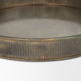 Varun Round Antiqued Brass Metal Tray (Set of 2) by Mercana at Eve Furniture