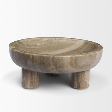 Vasca Gray Marble Decorative Pedestal Bowl by Mercana at Eve Furniture