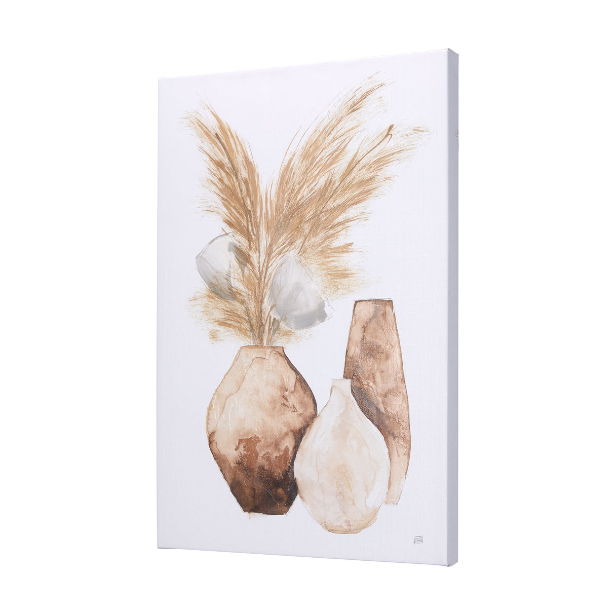 Vase Gray Pods by Mercana Studio a Hand Embellished Textured Canvas by Mercana at Eve Furniture