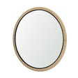 Vasie Black Wood w/ Jute Round Mirror by Mercana at Eve Furniture