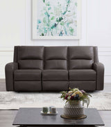 Vasilios Gray Leatherette Power Reclining Sofa & Loveseat by Furniture of America at Eve Furniture