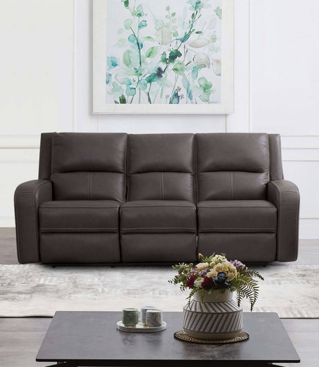 Vasilios Gray Leatherette Power Reclining Sofa & Loveseat by Furniture of America at Eve Furniture