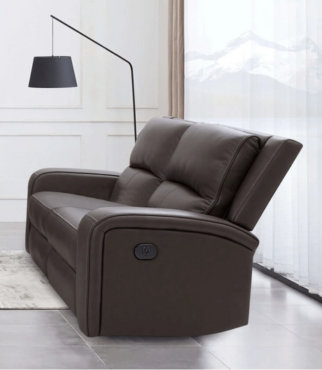 Vasilios Gray Leatherette Power Reclining Sofa & Loveseat by Furniture of America at Eve Furniture