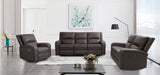 Vasilios Gray Leatherette Power Reclining Sofa & Loveseat by Furniture of America at Eve Furniture