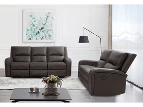 Vasilios Gray Leatherette Power Reclining Sofa & Loveseat by Furniture of America at Eve Furniture