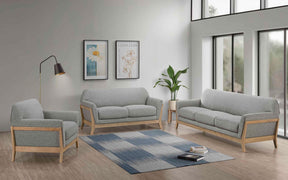 Vaughn 3-piece Fabric Upholstered Flared Arm Sofa Set Grey by Coaster at Eve Furniture