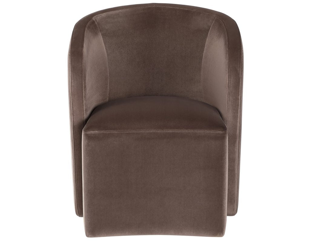 Vaughn 5-Piece Dining Room Set with Annie Barrel Chocolate Velvet Chairs by Steve Silver at Eve Furniture