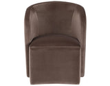 Vaughn 5-Piece Dining Room Set with Annie Barrel Chocolate Velvet Chairs by Steve Silver at Eve Furniture