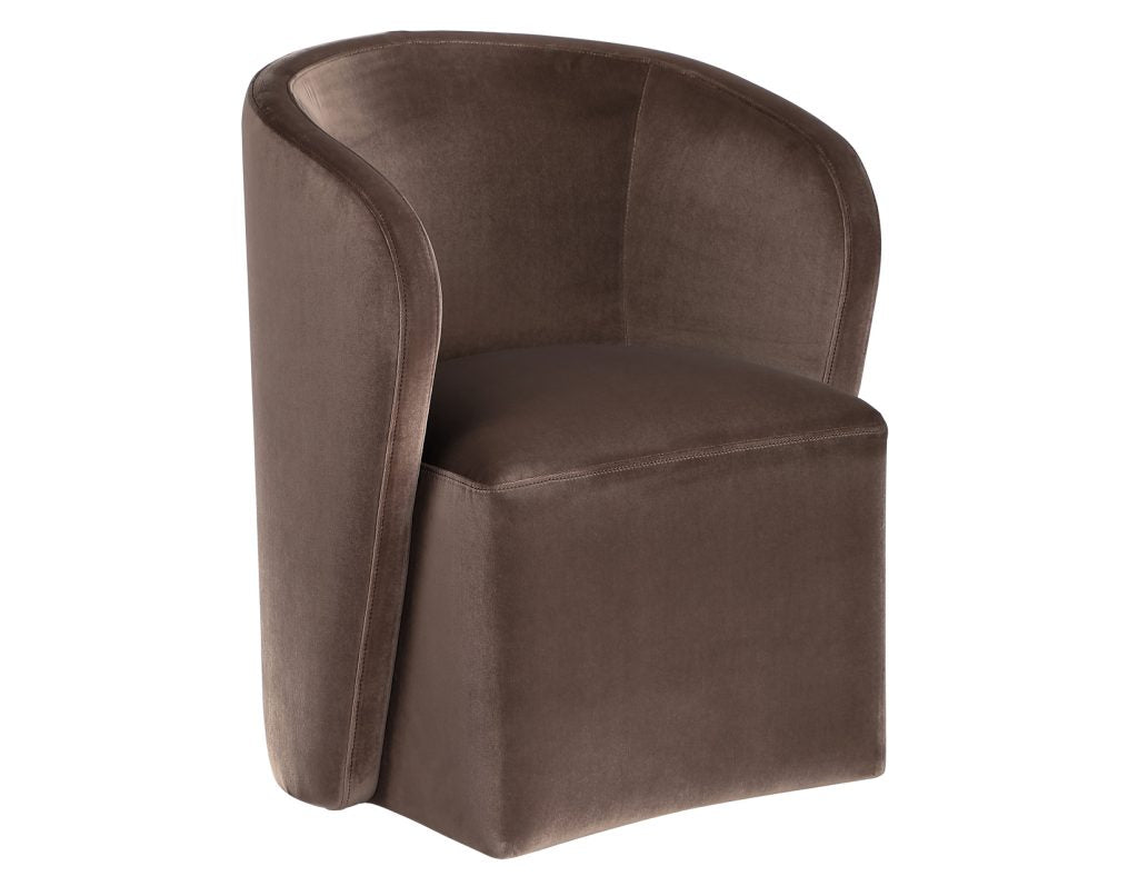 Vaughn 5-Piece Dining Room Set with Annie Barrel Chocolate Velvet Chairs by Steve Silver at Eve Furniture