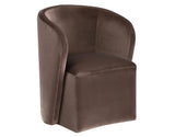 Vaughn 5-Piece Dining Room Set with Annie Barrel Chocolate Velvet Chairs by Steve Silver at Eve Furniture