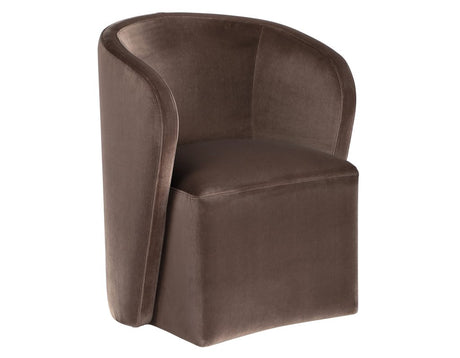 Vaughn 5-Piece Dining Room Set with Annie Barrel Chocolate Velvet Chairs by Steve Silver at Eve Furniture