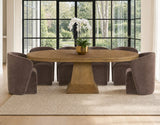 Vaughn 5-Piece Dining Room Set with Annie Barrel Chocolate Velvet Chairs by Steve Silver at Eve Furniture