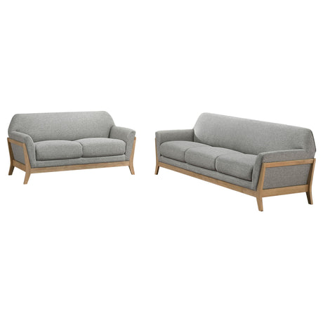 Vaughn 2-piece Fabric Upholstered Flared Arm Sofa Set Grey by Coaster at Eve Furniture