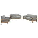 Vaughn 3-piece Fabric Upholstered Flared Arm Sofa Set Grey by Coaster at Eve Furniture