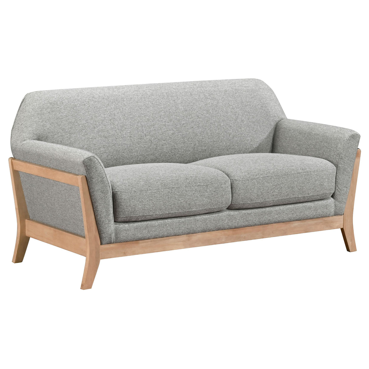 Vaughn Gray Fabric Upholstered Flared Arm Loveseat by Coaster at Eve Furniture