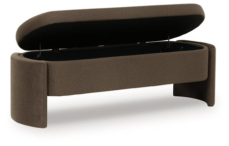 Vavuniya Brown Storage Bench by Ashley at Eve Furniture