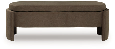 Vavuniya Brown Storage Bench by Ashley at Eve Furniture