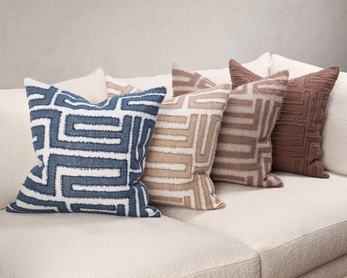 VC Mateo Azul Blue 22X22 Throw Pillow (Set of 2) by Classic Home at Eve Furniture