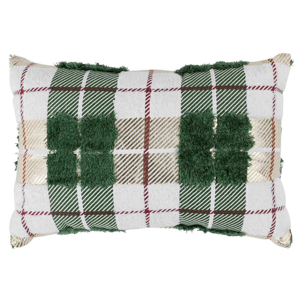 VE Plaid Green Texture Multi Multiple Sizes Throw Pillow by Classic Home at Eve Furniture