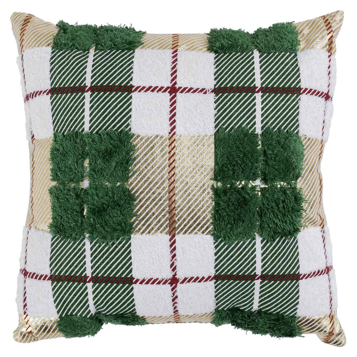 VE Plaid Green Texture Multi Multiple Sizes Throw Pillow (Set of 2) by Classic Home at Eve Furniture