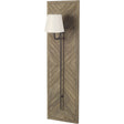 Vector Brown Wooden Body Copper Metal Rectangular Wall Sconce by Mercana at Eve Furniture