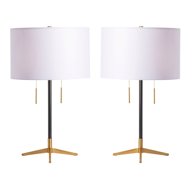 Veda Black/Gold Table Lamp (Set of 2) by Crestview at Eve Furniture