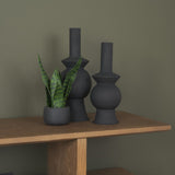 Veda Large Black Metal Geometric Vase by Mercana at Eve Furniture