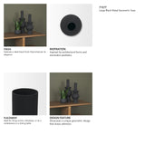 Veda Large Black Metal Geometric Vase by Mercana at Eve Furniture