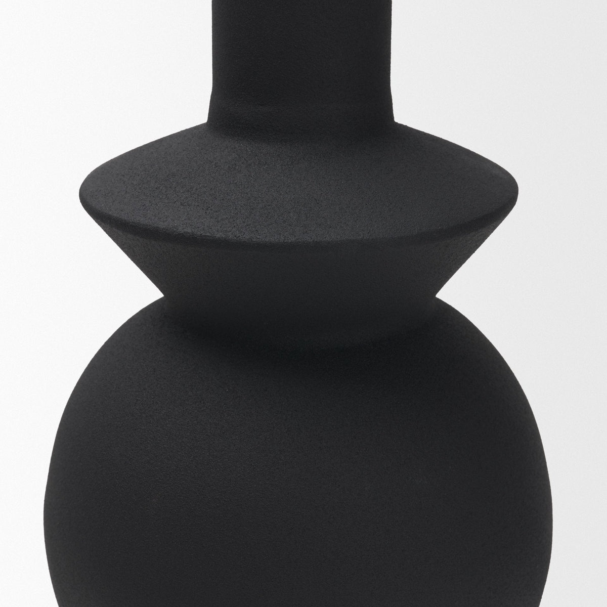 Veda Large Black Metal Geometric Vase by Mercana at Eve Furniture