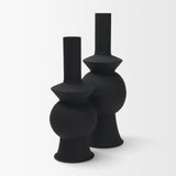 Veda Large Black Metal Geometric Vase by Mercana at Eve Furniture