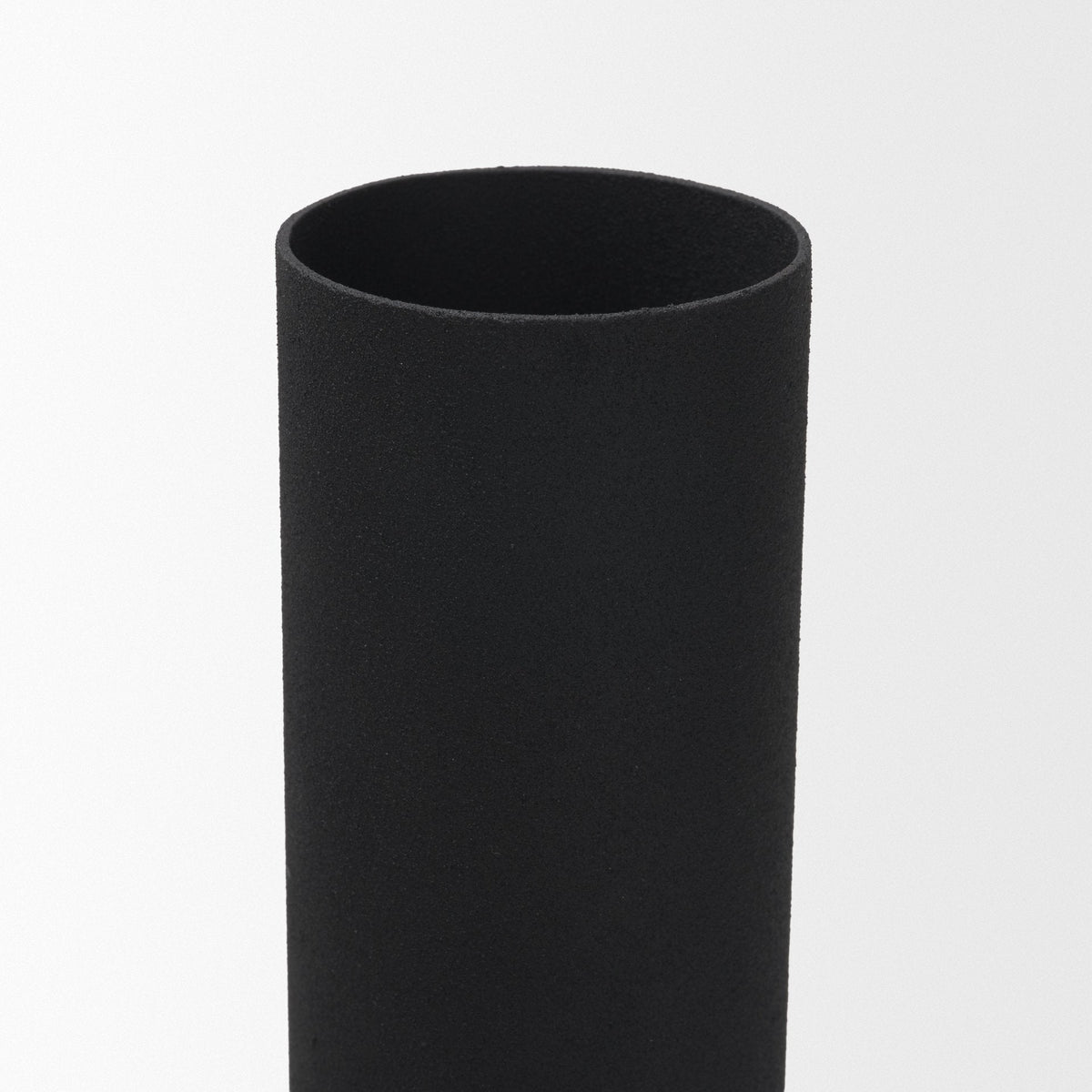Veda Large Black Metal Geometric Vase by Mercana at Eve Furniture