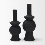 Veda Large Black Metal Geometric Vase by Mercana at Eve Furniture
