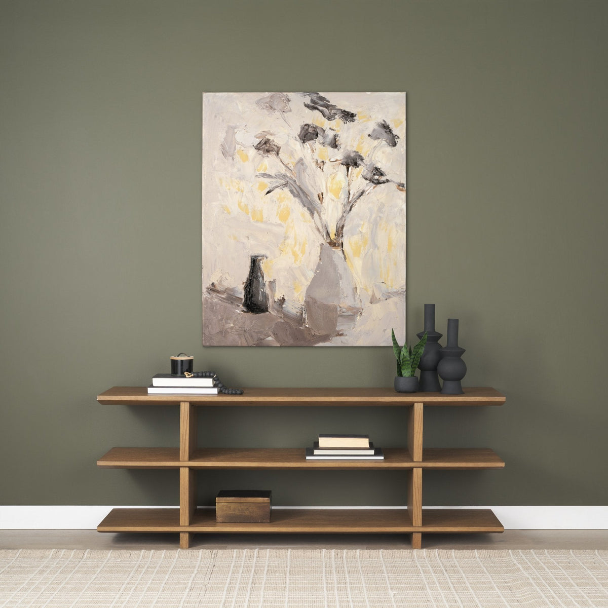 Veda Large Black Metal Geometric Vase by Mercana at Eve Furniture