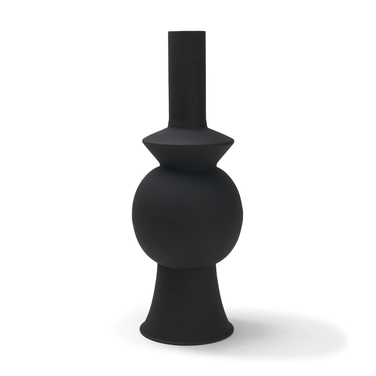 Veda Large Black Metal Geometric Vase by Mercana at Eve Furniture