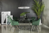 Veena Channeled Back Swivel Dining Chair Green by Coaster at Eve Furniture
