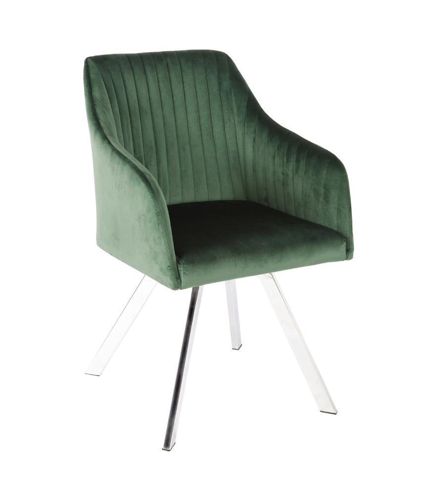 Veena Channeled Back Swivel Dining Chair Green by Coaster at Eve Furniture