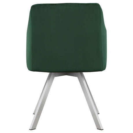 Veena Chrome and Green Round Dining Room Set with Swivel Chairs by Coaster at Eve Furniture