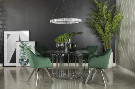 Veena Chrome Round Dining Table Base by Coaster at Eve Furniture