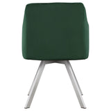 Veena Chrome/Green 5-Piece Round Dining Set with Swivel Chairs by Coaster at Eve Furniture
