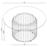 Veena Clear and Chrome Round Glass Top Dining Table by Coaster at Eve Furniture