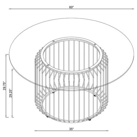 Veena Round Glass Top Dining Table Clear and Chrome