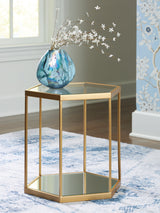 Veerwick Gold Finish Accent Coffee Table by Ashley at Eve Furniture
