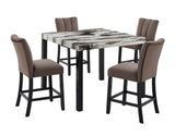 Vega Black Faux Marble Counter Height Table by Crown Mark at Eve Furniture