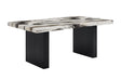 Vega Black Faux Marble Dining Table by Crown Mark at Eve Furniture