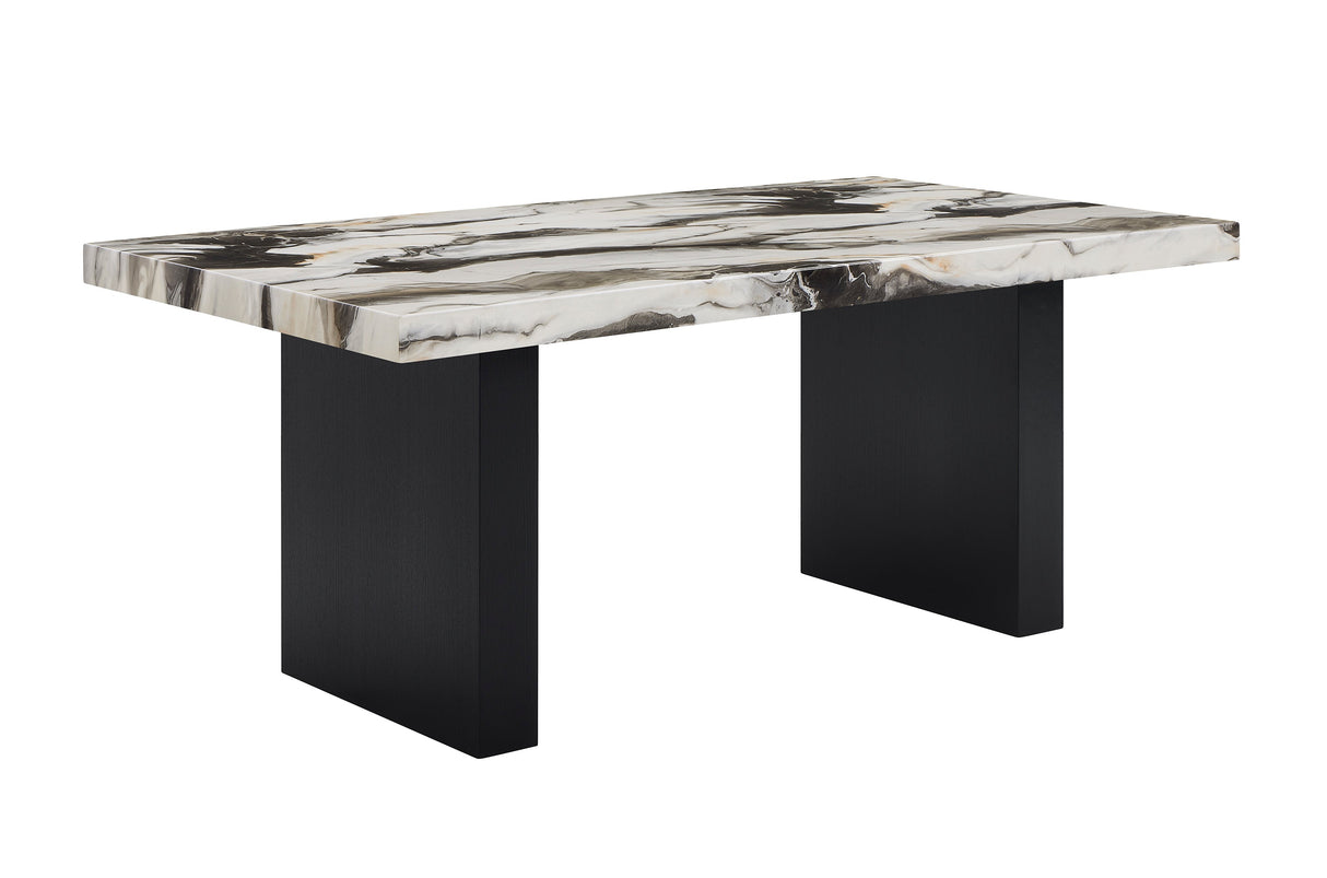 Vega Black Faux Marble Dining Table by Crown Mark at Eve Furniture