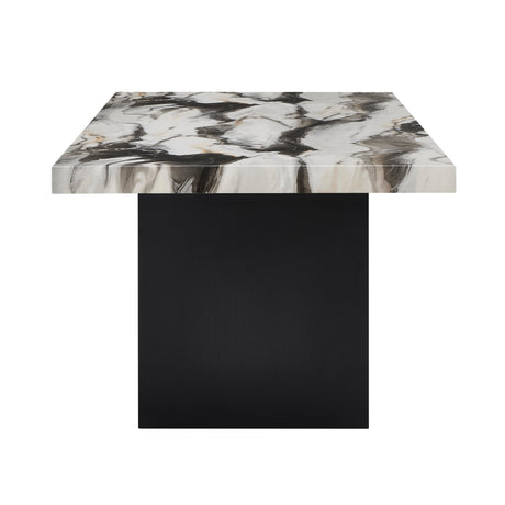 Vega Black Faux Marble Dining Table by Crown Mark at Eve Furniture