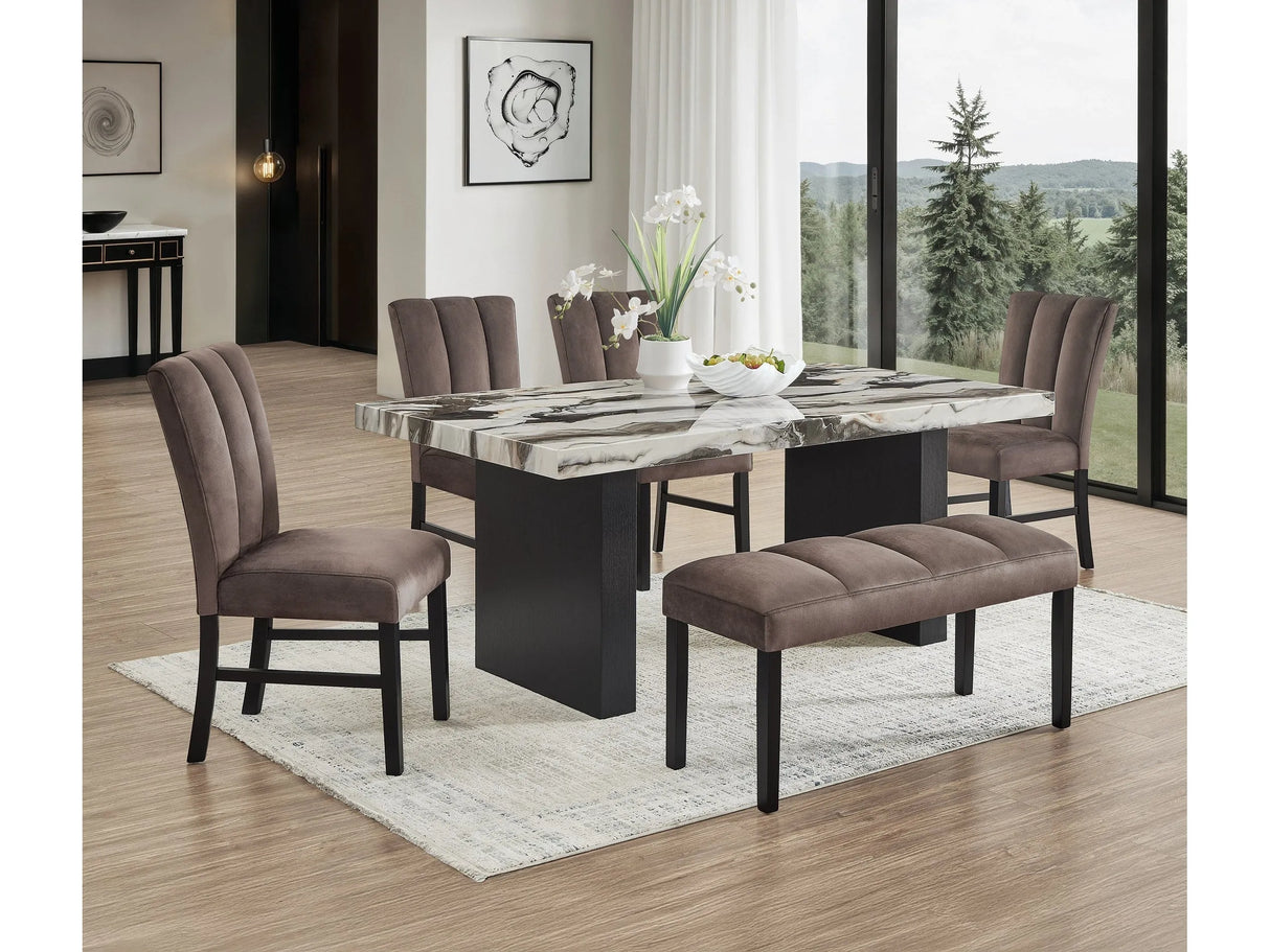 Vega Black/Brown Bench by Crown Mark at Eve Furniture