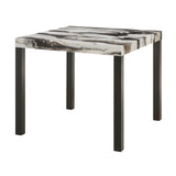 Vega Black and Brown Faux Marble Counter Height Set by Crown Mark at Eve Furniture